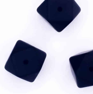 Siliconen kraal - Zwart - 17mm - Hexagon