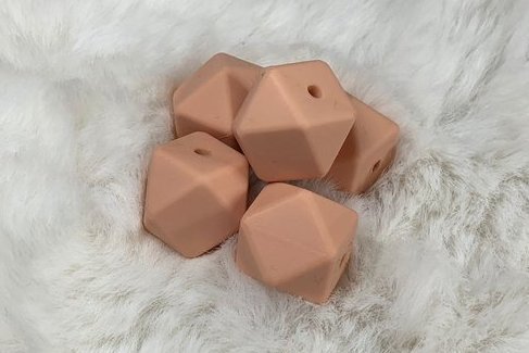 Siliconen kraal - Zacht roze - 20mm - Hexagon